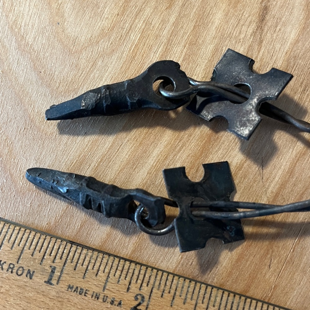 Handcrafted Metal cabinet pulls (one pair)